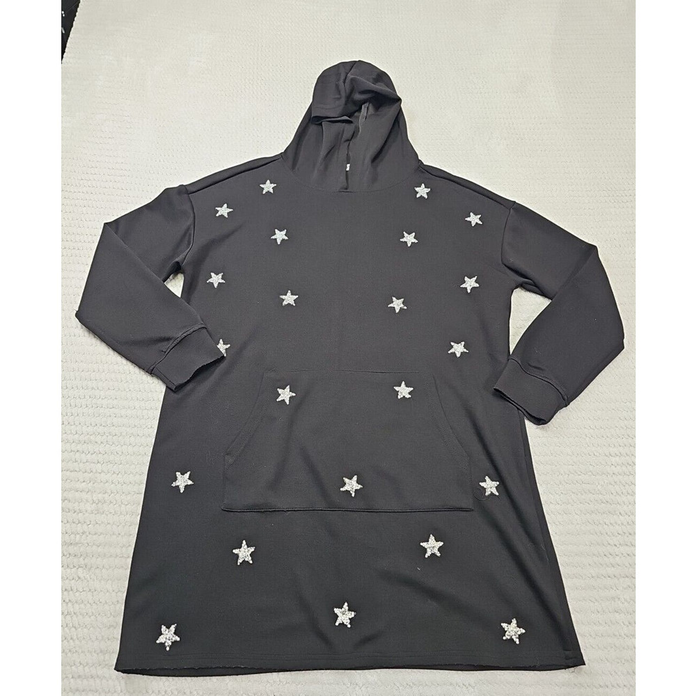 Why Dress Womens Medium Black Hooded Star Print